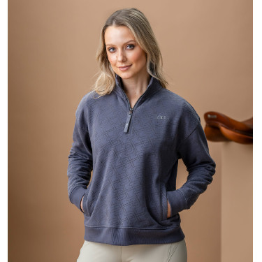 Sweat-shirt à demi-zip Horseware AA Gabriella femme Anthracite Gris