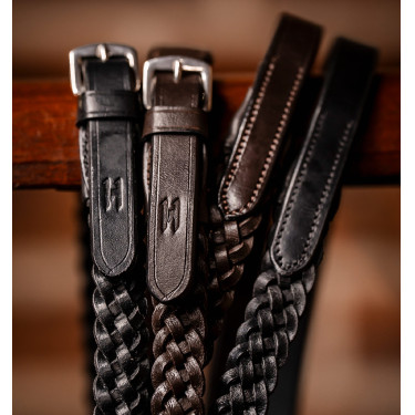 Rênes d’équitation tressées en cuir Horseware