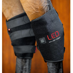 Protège-jarret de Thérapie Horseware par lumière rouge LED Noir / noir Protège-jarret de Thérapie Horseware par lumière rouge LED Noir / noir
