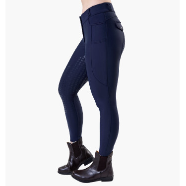 Paardrijbroek Horseware Flexfit winter full grip dames Marine Marineblauw