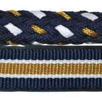 Set Nylon/Lurex Halster + Lijn Canter Marine / wit / goud Blauw