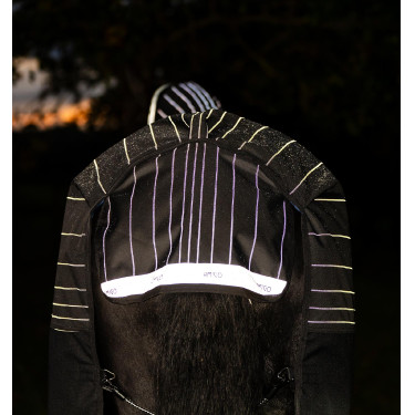 Couverture Horseware Amigo 1200D FieldSafe Reflectech Plus Turnout 50g Noir / noir réfléchissant