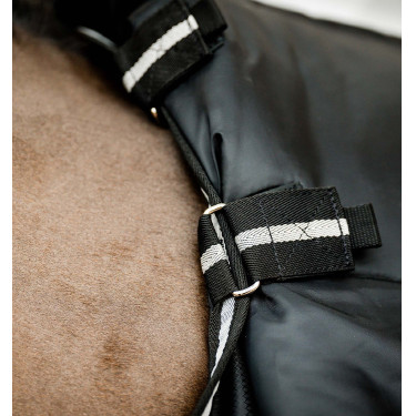 Horseware Easy-Layer staldekenhals 100 g Zwart / zwart / zilver Horseware Easy-Layer staldekenhals 100 g Zwart / zwart / zilver