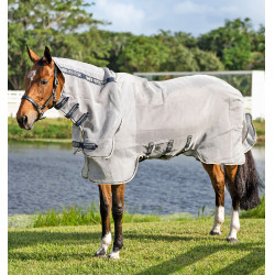 Vliegendeken Horseware Rambo Protector Integrated Zilver / marine Vliegendeken Horseware Rambo Protector Integrated Zilver / marine
