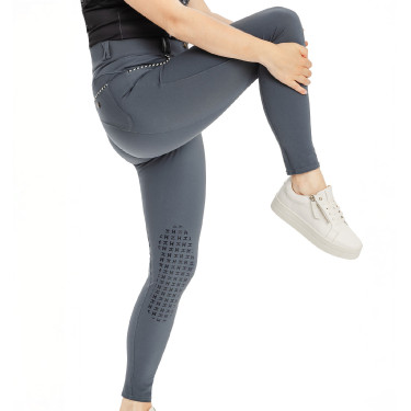 Pantalon Horseware Newmarket taille mi haute grip genoux Orchidée indigo Violet