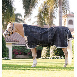 Couverture Horseware Rhino Wug Poney Turnout 250g VL 1000D Noir / carreaux blanc gris
