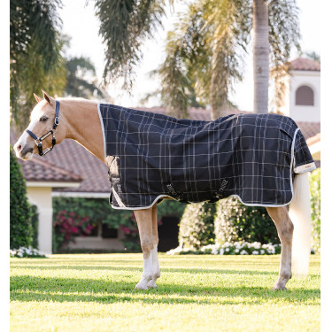 Couverture Horseware Rhino Wug Poney Turnout 250g VL 1000D Noir / carreaux blanc gris