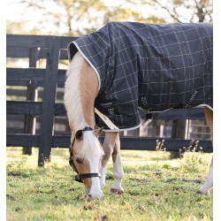 Couverture Horseware Rhino Wug Poney Turnout 250g VL 1000D Noir / carreaux blanc gris