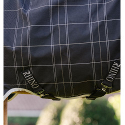 Couverture Horseware Rhino Wug Poney Turnout 250g VL 1000D Noir / carreaux blanc gris