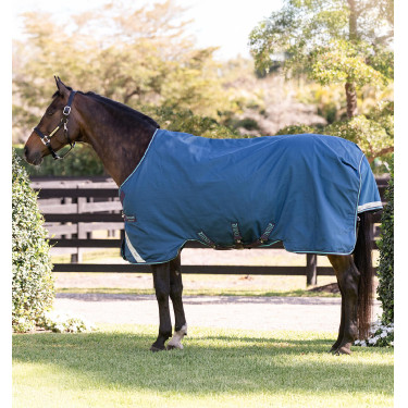 Couverture Horseware Rhino Turnout 100g 1000D Marine / gris / aqua / gris Bleu marine