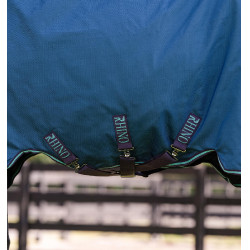 Couverture Horseware Rhino Turnout 100g 1000D Marine / gris / aqua / gris Bleu marine