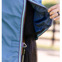 Horseware Rhino Turnout deken 100g Marine / grijs / aqua / grijs Marineblauw