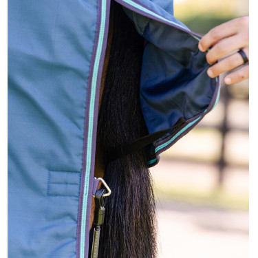 Horseware Rhino Turnout deken 100g Marine / grijs / aqua / grijs Marineblauw