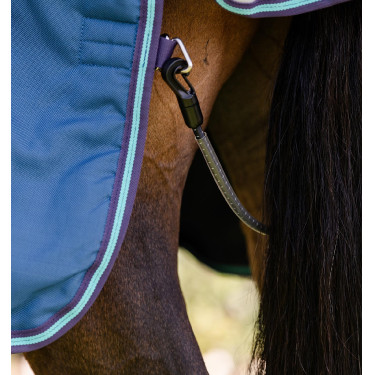 Couverture Horseware Rhino Turnout 100g 1000D Marine / gris / aqua / gris Bleu marine