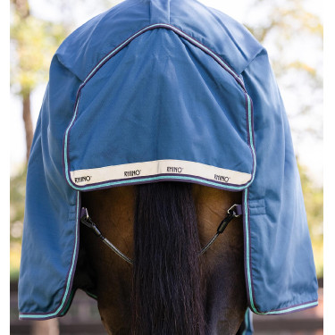 Horseware Rhino Turnout deken 100g Marine / grijs / aqua / grijs Marineblauw