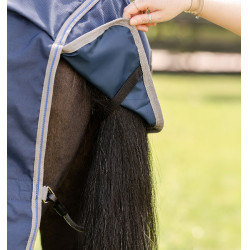 Couverture Horseware Rhino Poney Turnout 250g VL 1000D Noir / gris titane / bleu classique Couverture Horseware Rhino Poney Turnout 250g VL 1000D Noir / gris titane / bleu classique