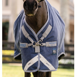 Couverture Horseware Rhino Poney Turnout 0g 1000D Noir / gris titane / bleu classique