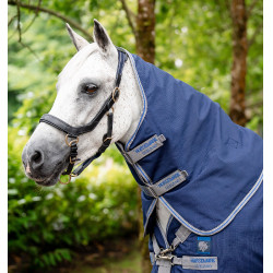 Couverture Horseware Rhino Plus Poney Turnout 0g 1000D Noir / gris titane / bleu classique Couverture Horseware Rhino Plus Poney Turnout 0g 1000D Noir / gris titane / bleu classique
