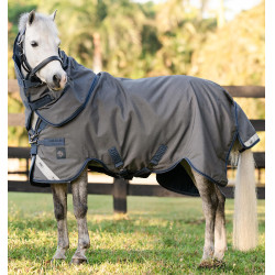 Couverture Horseware Rhino Hexstop Plus Poney Turnout 100g 1000D Gris / indigo / marine