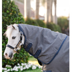 Couverture Horseware Rhino Hexstop Plus Poney Turnout 100g 1000D Gris / indigo / marine