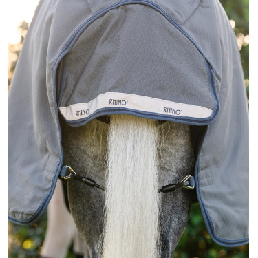 Couverture Horseware Rhino Hexstop Plus Poney Turnout 100g 1000D Gris / indigo / marine
