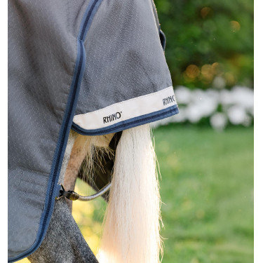 Couverture Horseware Rhino Hexstop Plus Poney Turnout 100g 1000D Gris / indigo / marine