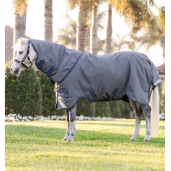 Couverture Horseware Rhino Hexstop Plus Poney Turnout 100g 1000D Gris / indigo / marine