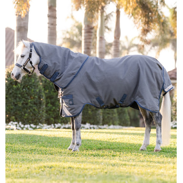 Couverture Horseware Rhino Hexstop Plus Poney Turnout 100g 1000D Gris / indigo / marine