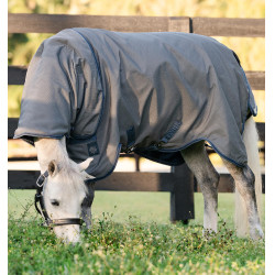 Couverture Horseware Rhino Hexstop Plus Poney Turnout 100g 1000D Gris / indigo / marine