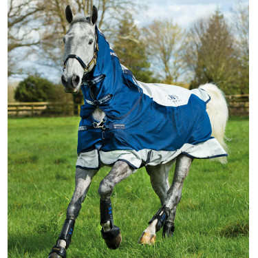 Couverture Horseware Rambo Summer Series V-Front Marine / gris Bleu