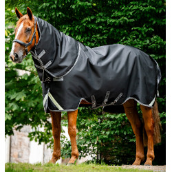 Couverture Horseware Rambo 1680D Turnout Plus 100g Noir / orage / gris argent