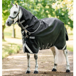 Couverture Horseware Rambo 1680D Turnout Plus 100g Noir / orage / gris argent