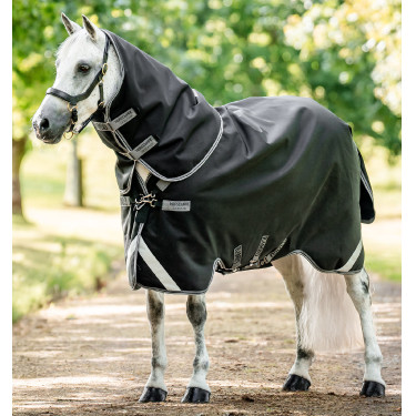 Couverture Horseware Rambo 1680D Turnout Plus 100g Noir / orage / gris argent