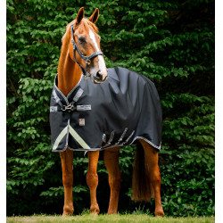 Couverture Horseware Rambo 1680D Turnout 450g VL Noir / orage / gris argent