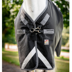 Couverture Horseware Rambo 1680D Turnout 450g VL Noir / orage / gris argent