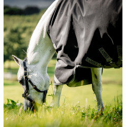 Couverture Horseware Rambo 1680D Turnout 450g VL Noir / orage / gris argent