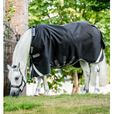 Couverture Horseware Rambo 1680D Turnout 450g VL Noir / orage / gris argent