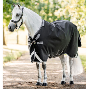 Horseware Rambo 1680D Turnout 100g deken Zwart / storm / zilvergrijs