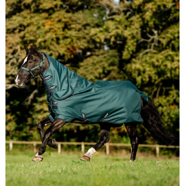 Couverture Horseware Amigo Ripstop 900D Plus Poney Turnout 0g Vert dynastie / marine / argent