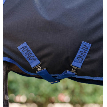 Horseware Amigo Ripstop 900D Plus Petite Turnout 0g deken Zwart / klassiek blauw