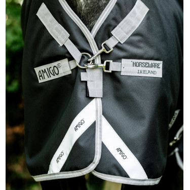 Couverture Horseware Amigo 1200D XL Turnout 50g Noir / gris titane / argent Couverture Horseware Amigo 1200D XL Turnout 50g Noir / gris titane / argent