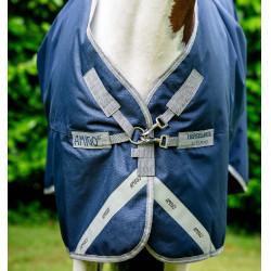 Couverture Horseware Amigo 1200D XL Turnout 150g Marine / gris titane / argent Bleu marine