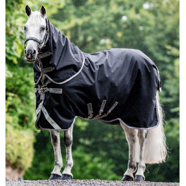 Couverture Horseware Amigo 1200D Turnout Plus 50g Noir / gris titane / argent Couverture Horseware Amigo 1200D Turnout Plus 50g Noir / gris titane / argent