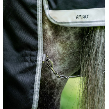 Couverture Horseware Amigo 1200D Turnout Plus 50g Noir / gris titane / argent Couverture Horseware Amigo 1200D Turnout Plus 50g Noir / gris titane / argent