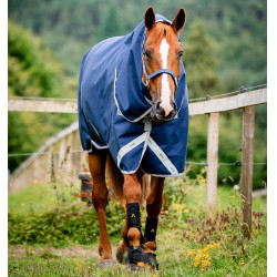 Couverture Horseware Amigo 1200D Turnout Plus 50g Marine / gris titane / argent Bleu marine