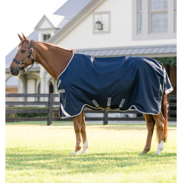 Couverture Horseware Amigo 1200D Turnout 50g Marine / gris titane / argent Bleu marine