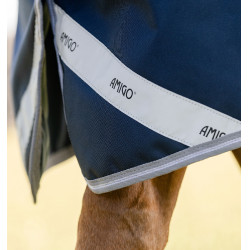Couverture Horseware Amigo 1200D Turnout 50g Marine / gris titane / argent Bleu marine