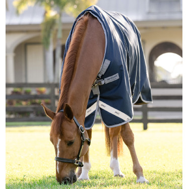 Couverture Horseware Amigo 1200D Turnout 50g Marine / gris titane / argent Bleu marine