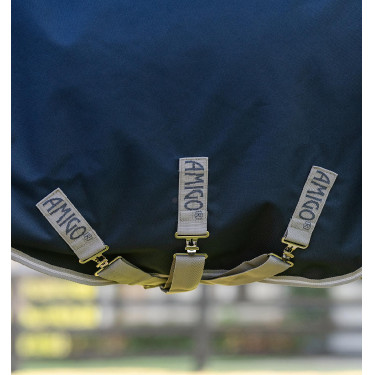 Couverture Horseware Amigo 1200D Turnout 50g Marine / gris titane / argent Bleu marine