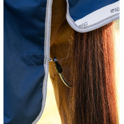 Couverture Horseware Amigo 1200D Turnout 50g Marine / gris titane / argent Bleu marine